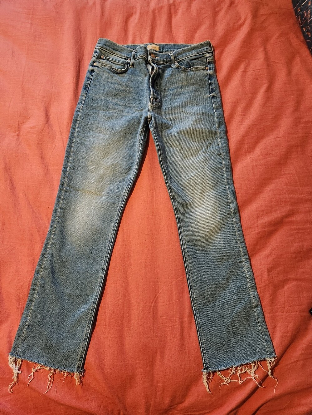 MOTHER The Mid Rise Dazzler Ankle Fray Jeans Size 30